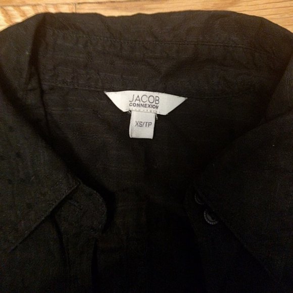 Jacob Conexion black button up blouse workwear career SZ XS - Picture 5 of 6
